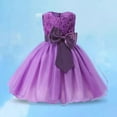 thumbnail image 2 of Girls' Dresses Kids Toddler Girls Summer Solid Sleeveless Party Princess Dress Flower Girl Evening Gown for Performance Toddler Girl Dress Purple 8 Years-9 Years, 2 of 3