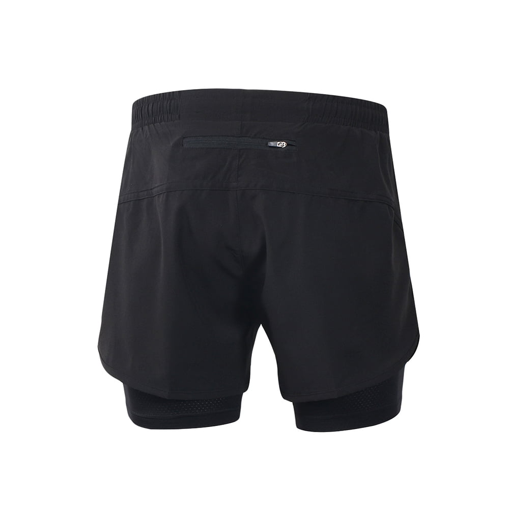 Arsuxeo Men's 2-in-1 Running Shorts Quick Drying Breathable Active Training Exercise Jogging 