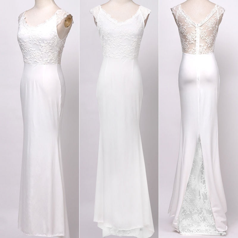 pretty long white dresses