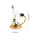 thumbnail image 3 of Specollect 1 Pcs Enamel Flower Lead-Free Glass Coffee Mug with Spoon, Elegant Rose Design, Safe for Hot/Cold Drinks, Valentine's Christmas Gifts for Women 350ml, 3 of 9