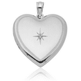 thumbnail image 5 of 925 Sterling Silver Diamond Heart Personalized Photo Locket Necklace Picture Pendant Charm, 5 of 8