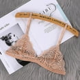 thumbnail image 4 of Women's Sexy Lace Marquisette Unlined FloalTriangle Bralette Bra, 4 of 5