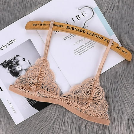 

Women Floral Lace Bra Bustier Top Seamless Bralette Transparent Cup Wireless Bras Brassiere Underwear One Size