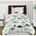 thumbnail image 2 of Sweet Jojo Designs Ensemble de Draps Jumeaux 3 Pcs pour Collection de Literie Dinosaure Moderne Bleu et Vert, 2 of 3