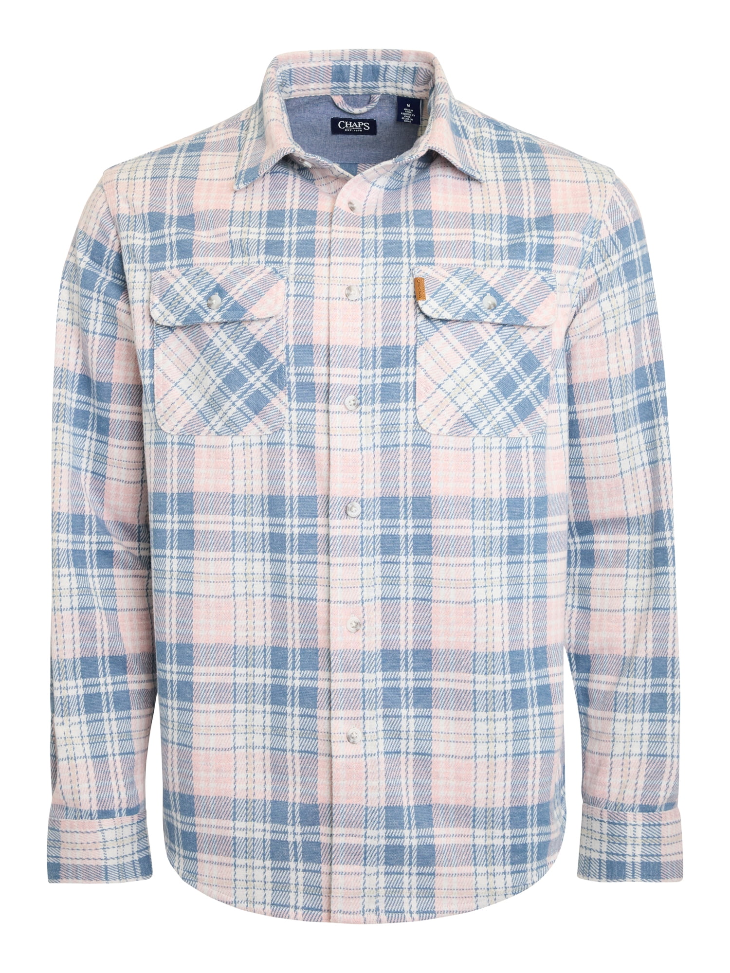 Chaps Men's & Big Men's Long Sleeve Knit Flannel Shirt, Sizes S-3XL