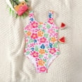 thumbnail image 2 of vigerkar Girls One Piece Swimwear Checker Print Bathing Suit for Kids Size 4-7 (Watermelon Red, 5-6 Years), 2 of 5