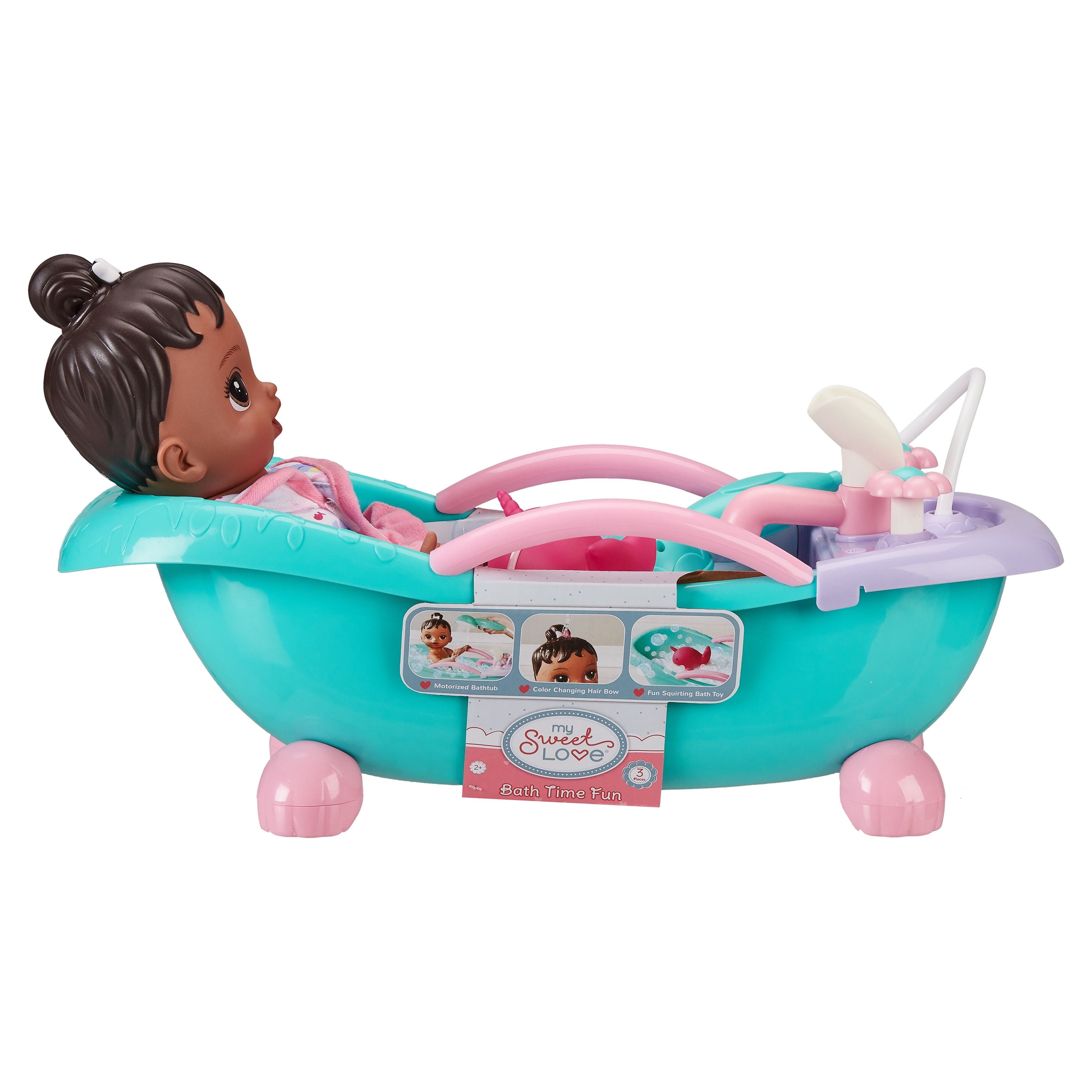 My Sweet Love Soft Baby Doll and Motorized Bathtub Set 3 Pieces