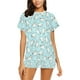 thumbnail image 1 of Conjunto de pijama corto para mujer con estampado de caballos LKS306, 1 of 4