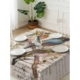 thumbnail image 3 of Country Birds Suqare Tablecloth - 54 x 54 Inch, Envelope Postmark Vintage Farmhouse Botancial Waterproof & StainResistant Tablecloth, Oil-proof Table Cover for Dining/Party/Wedding/Camping/Buffet, 3 of 9