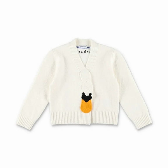 Burberry Kids Swan Chunky-Knit Wool-Blend Cardigan, Size 6Y