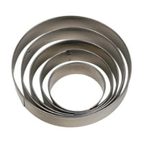 Round Shapoed Biscuit Cutter Set 5 Pieces Circle Geometric Cookie Cutter Professional Baking Dough Tools Kit for Valentines Holiday Kitchen Baking (1.38",1.77", 2.17", 2.56", 2.95") Round