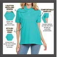 thumbnail image 4 of FRESH TEE Women's Adult Unisex 100% Cotton Button up Polo Shirt Short Sleeve for Daily Work School Uniform (Small, 2pk White), 4 of 6