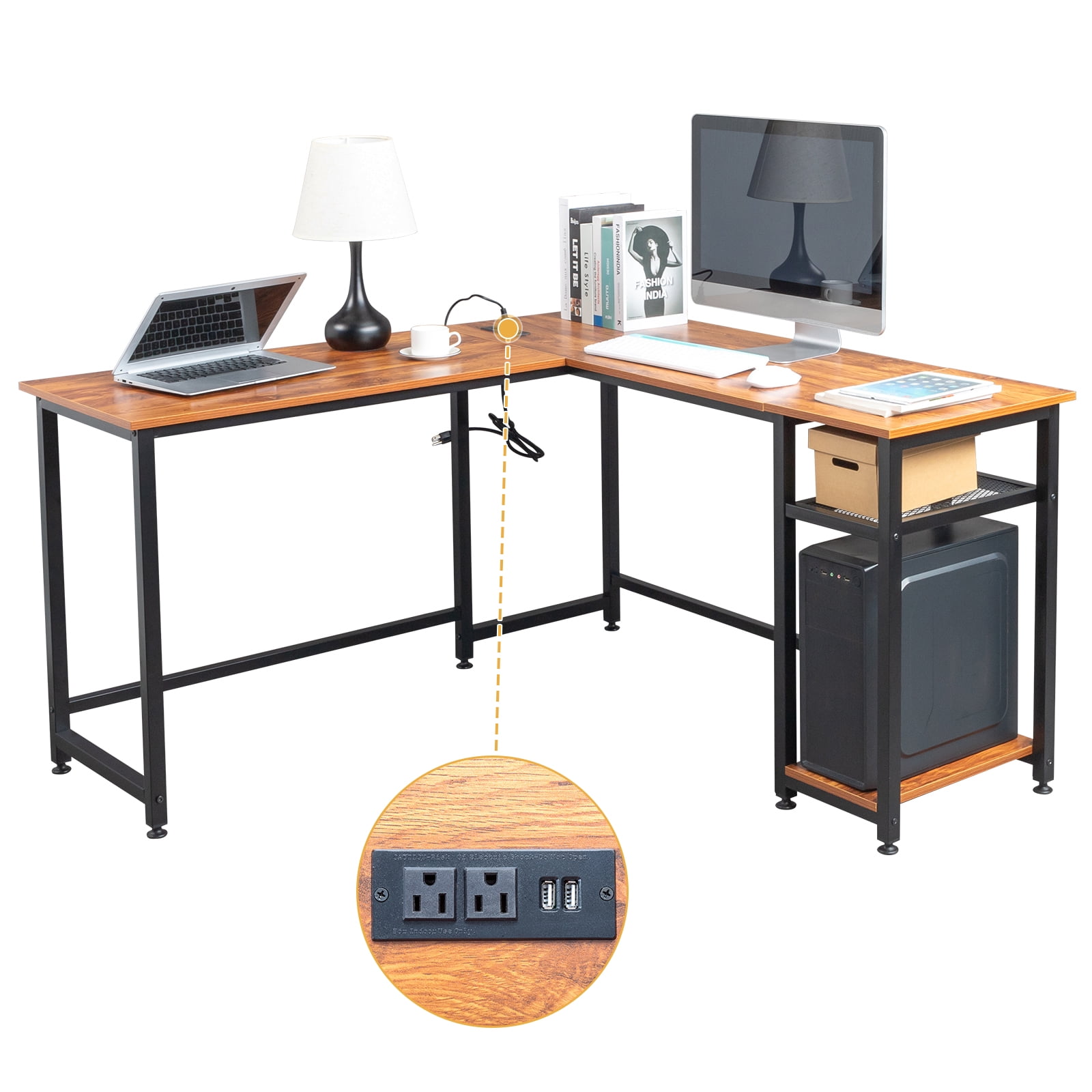 Ktaxon l sale shaped computer desk