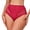 Bright Red, variant on High Waisted Tummy Control Shapewear for Women - Stripe Lace Ladies Underwear Panties Pattern S