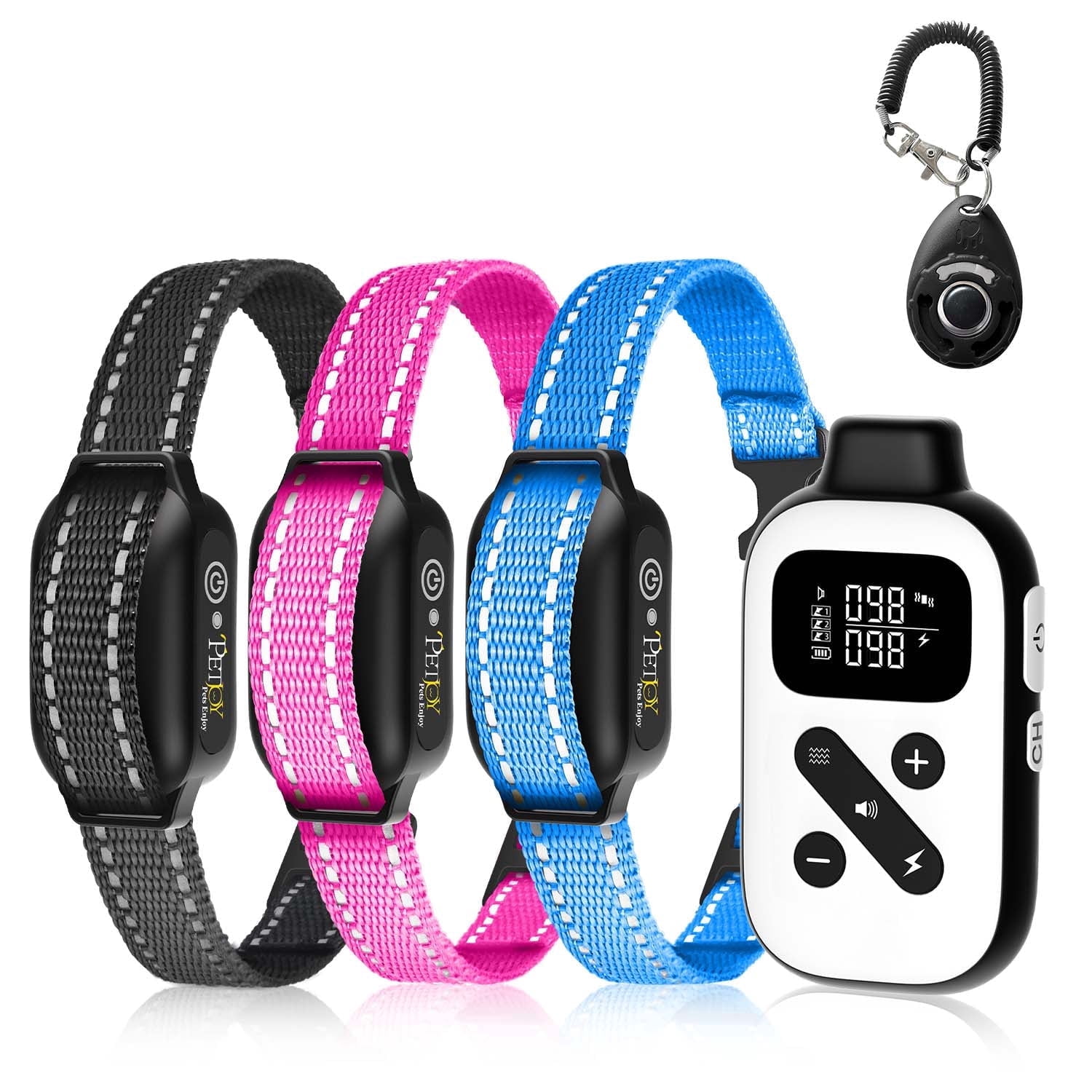 PetJoy 2 in 1 Dog Training Collar for 3 Dogs 3300ft Dog Shock Collar with Remote Auto Anti Bark Collar with 3 Modes-Beep Vibration& Shock IPX7 Waterproof Christmas Birthday Gifts