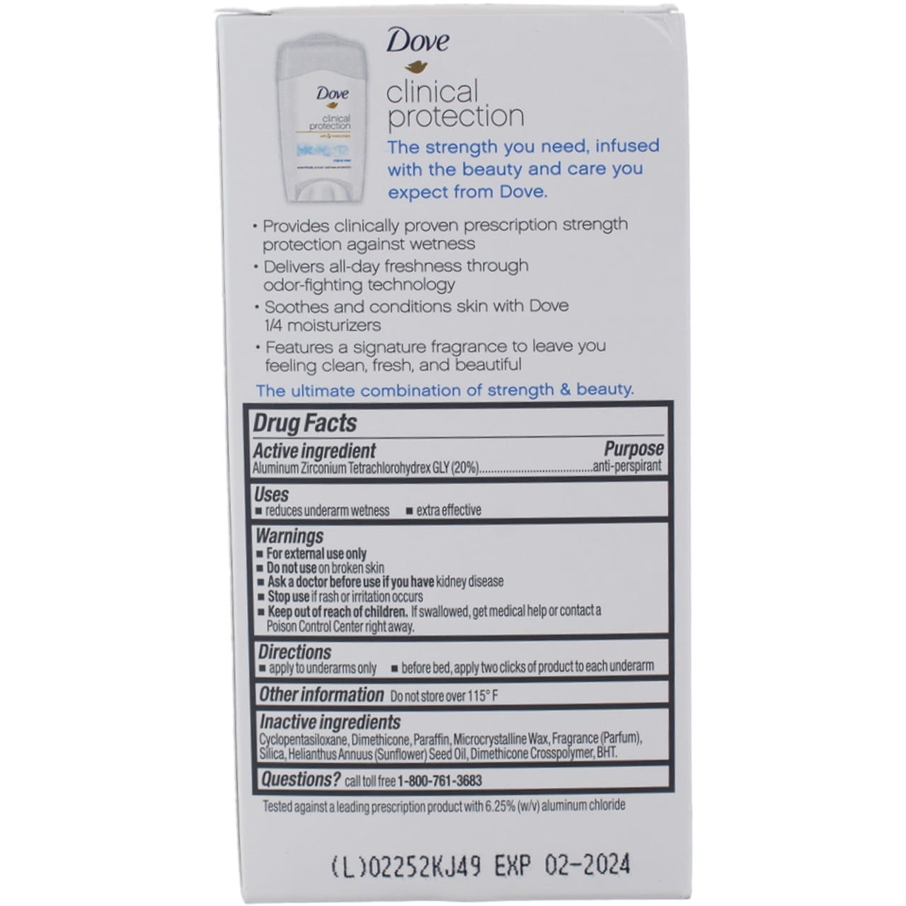 Dove Clinical Protection Antiperspirant, Original Clean 1.7 oz (Pack of 6)