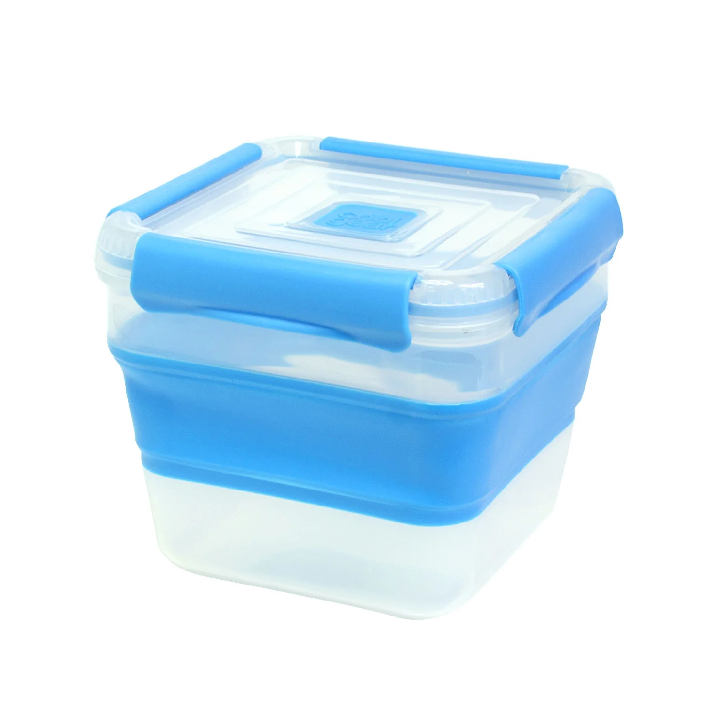 COOL GEAR 3-Pack Collapsible 7.5 Cup Square Food Container | Dishwasher and Microwave Safe | Perfect for On The Go Lunches and Leftovers | Expands to Hold 2x More | Air Tight Snaps Keeps Food Fresh - image 3 of 5