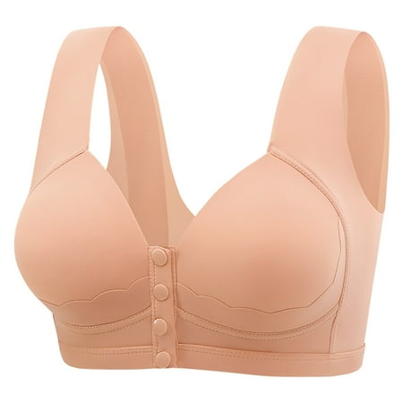 Zshosam Older Women s Edge Without Steel Ring Movement Seamless Gathering Adjustment Yoga Sleep Large Bra Comfy Convenient Front Closure Bras Full Support No Underwire Bras(Red B)