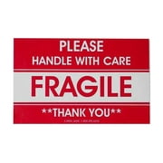 Tatco TCO10951 Shipping Label- Fragile-Handle W Care- 500-RL- Red