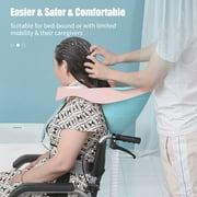 Portable Shampoo Basin, Hair Washing Shampoo Bowl with Adjustable Strap Tube Earplugs, Collapsible Shampoo Trays No Spills, for Elderly Disabled Pregnant Injured