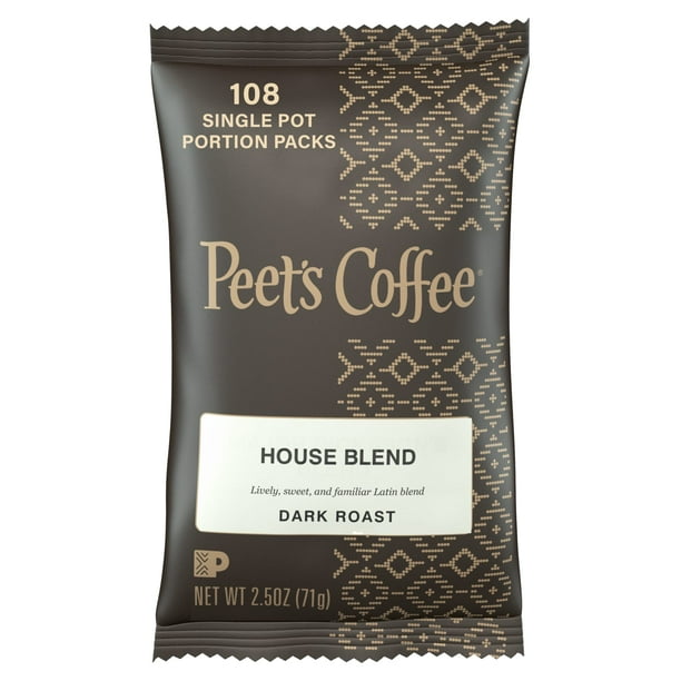 Peet's Coffee House Blend, Dark Roast Ground Coffee, 2.5 oz Portion