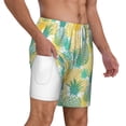 thumbnail image 2 of Kdxio Pineapples1 Print Men'S Swim Trunks With Compression Liner 7 Inch Inseam Quick Dry Swim Shorts, 2 of 7