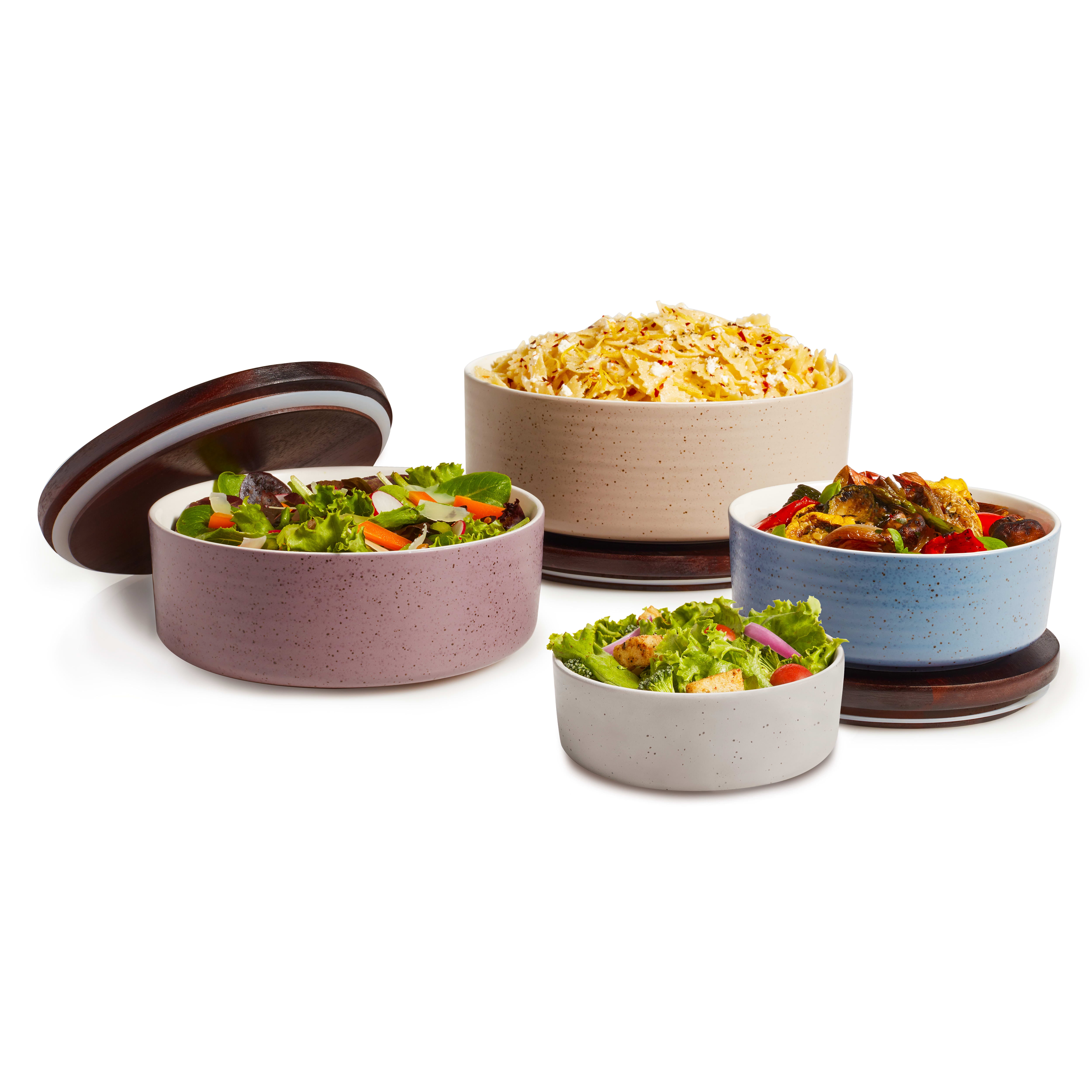 Libbey Urban Story Ceramic Bowls with Lids, MultiSize, MultiColor