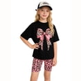 thumbnail image 2 of BOOMNY Little Girls Outfit Set 2 Peice Clothes Set for Girl Short Sleeve Graphic Tops Shorts Cozy Kids Dailywear, 2 of 6