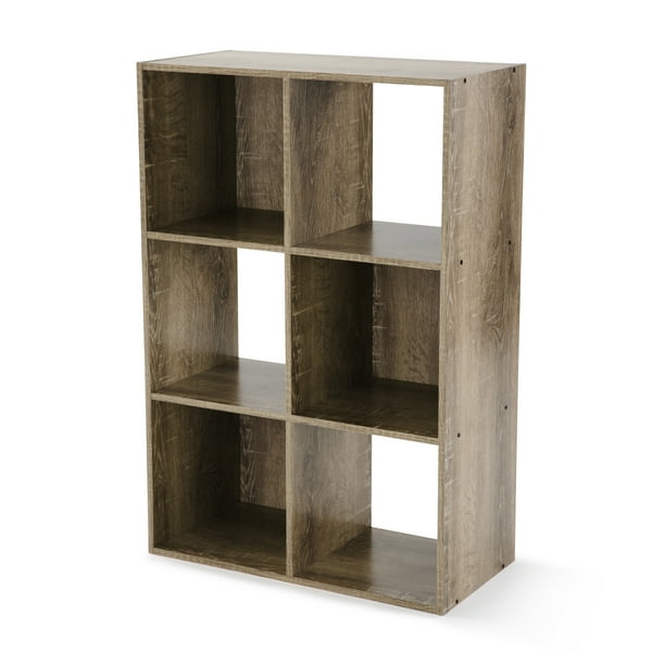 Mainstays 6 Cube Storage Organizer Rustic Brown Walmart Com Walmart Com