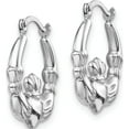 thumbnail image 2 of 14K White Gold Claddagh Hoop Earrings Made In Indonesia tc1012, 2 of 5