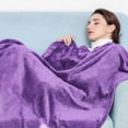 thumbnail image 4 of Astarin Throw Blanket, Queen Size Purple Blankets & Throws for Couch/Beds, Fuzzy and Cozy Blanket, 90x90 inches, 4 of 9