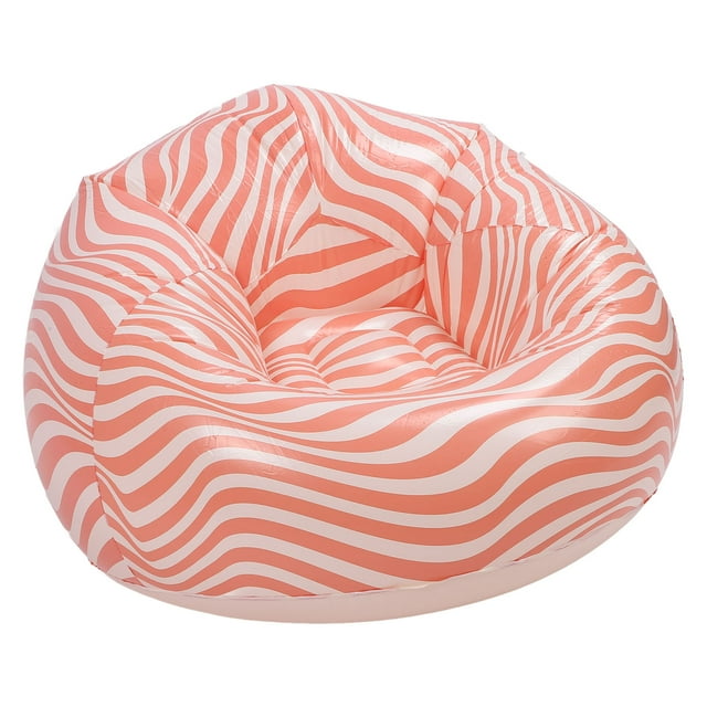 Inflatable Chair, PVC Beach Lounger Portable Couch Foldable Seating for Indoor Outdoor With Ergonomic Design for Comfort Inclined Back Support