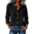 thumbnail image 2 of NominalSnugCotton Linen Button down Shirts for Women Dressy Casual V Neck Long Sleeve Lightweight Work Blouses Shirts, 2 of 8