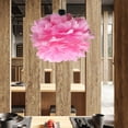 thumbnail image 3 of Pantalla de luz de plumas artificiales Pantalla de luz de techo Pantalla de luz para bombilla E27 Piso Rosa, 3 of 7