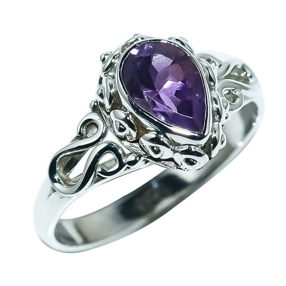 Amethyst Natural Gemstone 925 Sterling Silver Ring For Her MR-50