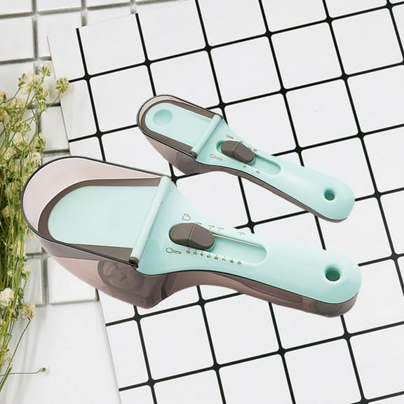 WRISTBIQUE Teaspoon Measuring Spoon Adjustable Multi for Home Cooks 2Pcs 7.4x3.7x1.9in