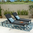 thumbnail image 2 of Cherie Outdoor Dark Gray Aluminum Chaise Lounge with Cushion (Set of 2), 2 of 8
