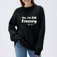 thumbnail image 2 of Maqroz Sweaters for Women Long Sleeve Crew Neck Pullover Plain Knit Soft Sweater Stylish Letter Printed Pullovers Loose Plus Size Top Womens Fashion Tops 2025 Trendy Winter, 2 of 7
