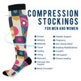 thumbnail image 2 of FORMRS Womens Knee High Socks Casual Long Thick Travel Daily Wear, 2 Pairs, Pink Geometric, 2 of 6