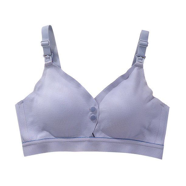 Gibobby Brasieres Anchos De Espalda Comodos Sujetador de lactancia para mujer, abierto en la parte delantera para amamantar, ropa interior de maternidad(Azul,XX-Grande)