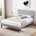 thumbnail image 4 of VECELO Full Size Bed Frame, Upholstered Platform Bed Frame with Adjustable Headboard, No Box Spring Needed, Easy Assembly, Light Gray, 4 of 9