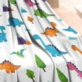 thumbnail image 3 of White Dinosaurs Landscapes Pattern Blanket,Comfortable Soft Lamb Wool Throw Blanket,All Season,Warm Lightweight Blankets for Sofa Bed Couch Living Room Chair,30"x40", 3 of 4