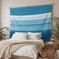 thumbnail image 3 of Blue White Ombre Tapestry for Bedroom Wall Hanging Tapestry, Modern Gradient Abstract Aesthetic Ceiling Backdrop Tapestries Poster Blanket Wall Decor for Teens Room Living Room Dorm 39" x 59", 3 of 8
