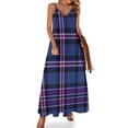 thumbnail image 2 of New Tartan of Rangers Scotland blue background with red white and blue lines and black Sleeveless Dr, 2 of 5