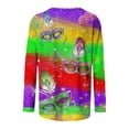 thumbnail image 5 of Aloohaidyvio Mardi Gras Clothing,Womens Crew Neck Mardi Gras T-Shirt Mask Print Party Long Sleeve Tops, Mardi Gras Shirts, 5 of 5