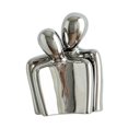 thumbnail image 3 of Estatua abstracta de pareja abrazándose, figura de cerámica, colección única de arte de recuerdo Plata, 3 of 9