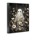 thumbnail image 3 of Stupell Industries Bookish Ghost & Flowers Holiday Painting Black Framed Art Print Wall Art, 24 x 30, 3 of 8