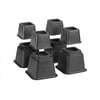 CreativeWare Plastic, Adjustable Bed Riser System in Black, 8 Count