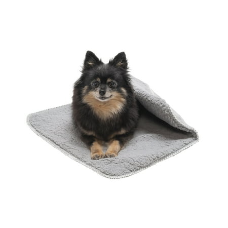 UPC: 0842229116724 | FurHaven Pet Throw Blanket | Waterproof Snuggly & Warm Faux Lambswool & Terry Pet Throw Blanket Silver Gray Small