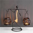 thumbnail image 2 of Candelabro En Forma De Niña Candelabro Decorativo Candelero De Hierro Exquisito Candelabro De Carácter Abstracto Con Cuerda De Cáñamo Marco Desmontable Para Dormitorio Oficina Cafetería Monstrate HA027794-04, 2 of 3